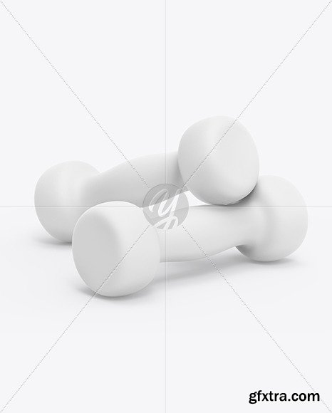 Neoprene Coated Dumbbells Mockup 85844
