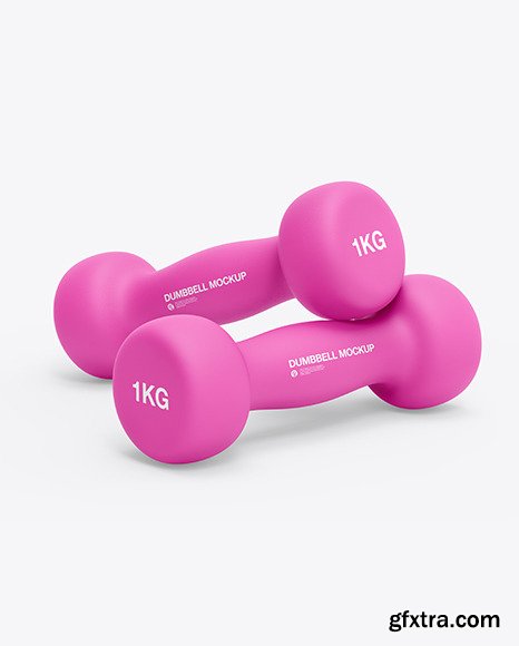 Neoprene Coated Dumbbells Mockup 85844