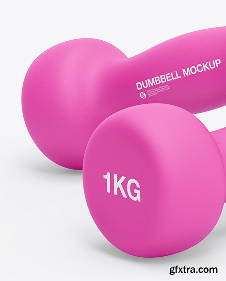 Neoprene Coated Dumbbells Mockup 85844