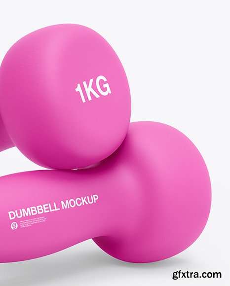 Neoprene Coated Dumbbells Mockup 85844
