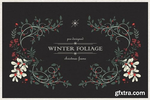 Winter Foliage // Pre-Designed Christmas Frame