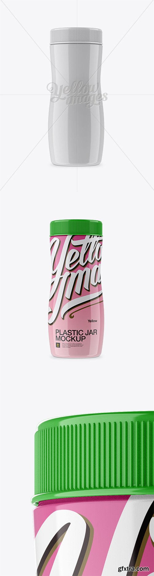 Glossy Plastic Jar Mockup - Front View 14187