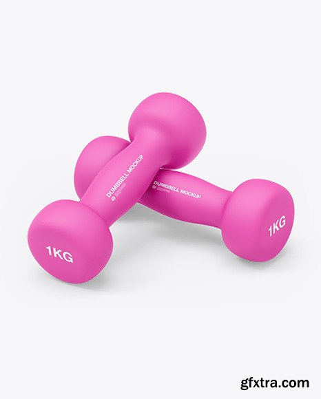 Neoprene Coated Dumbbells Mockup 85945
