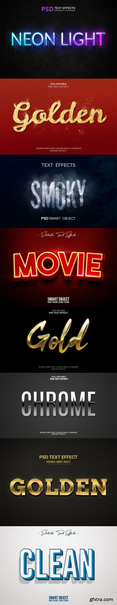 8 Creative Text Styles Effects PSD Templates 8 Creative Text Styles Effects PSD Templates