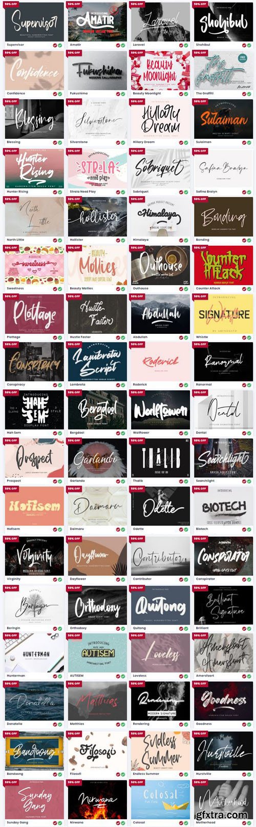 Magnificent Gorgeous Fonts Bundles [210 Fonts / 194 Families]