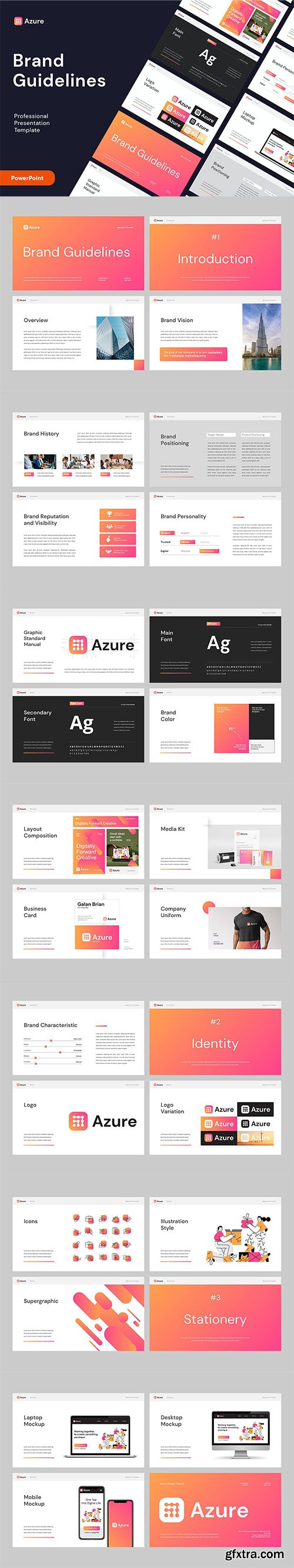 AZURE - Brand Guidelines Powerpoint, Keynote and Google Slides Template 
