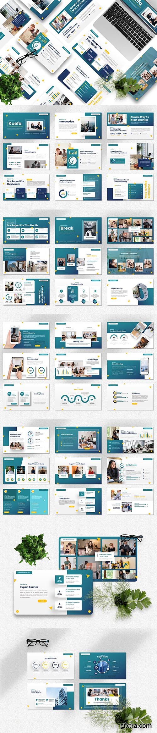 Kuefa - Annual Report Powerpoint, Keynote and Google Slides Template