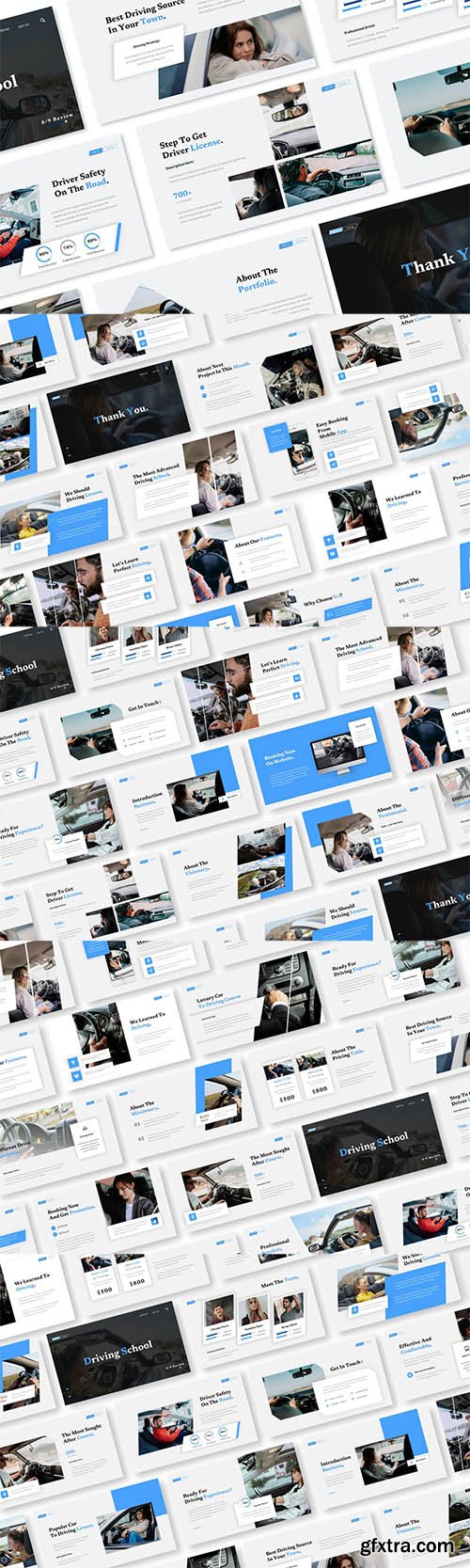 Driving School Powerpoint, Keynote and Google Slides Template Driving School Powerpoint, Keynote and Google Slides Template