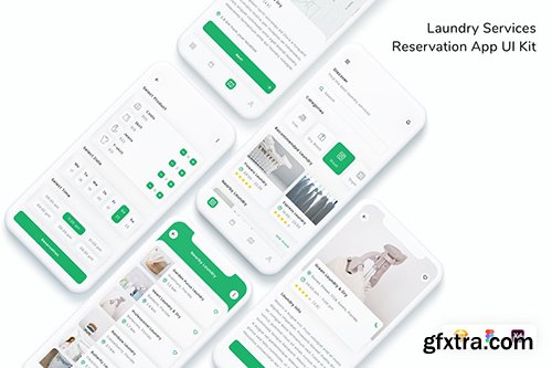 Laundry Services Reservation App UI Kit Laundry Services Reservation App UI Kit