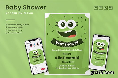 Baby Shower Invitation - Print & Social Media 3CUHBRP Baby Shower Invitation - Print & Social Media 3CUHBRP