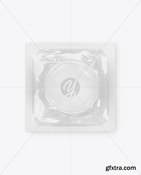 Glossy Square Condom Packaging Mockup 86388