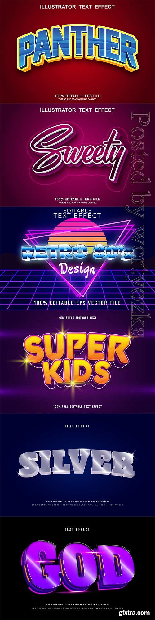 3d editable text style effect vector vol 616