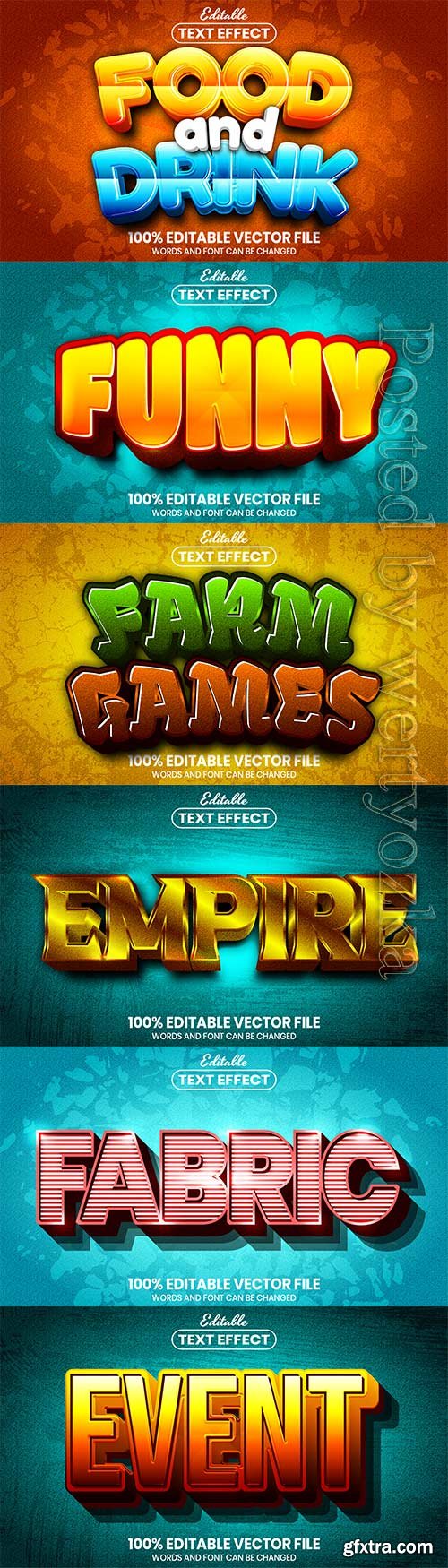 3d editable text style effect vector vol 623
