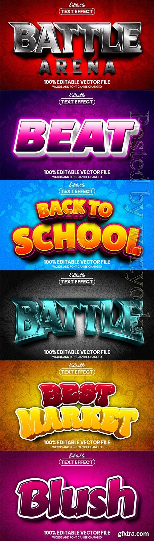 3d editable text style effect vector vol 619