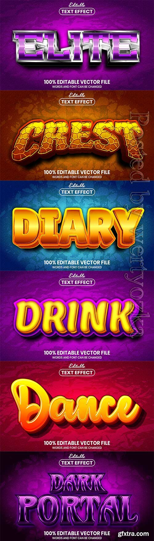 3d editable text style effect vector vol 622