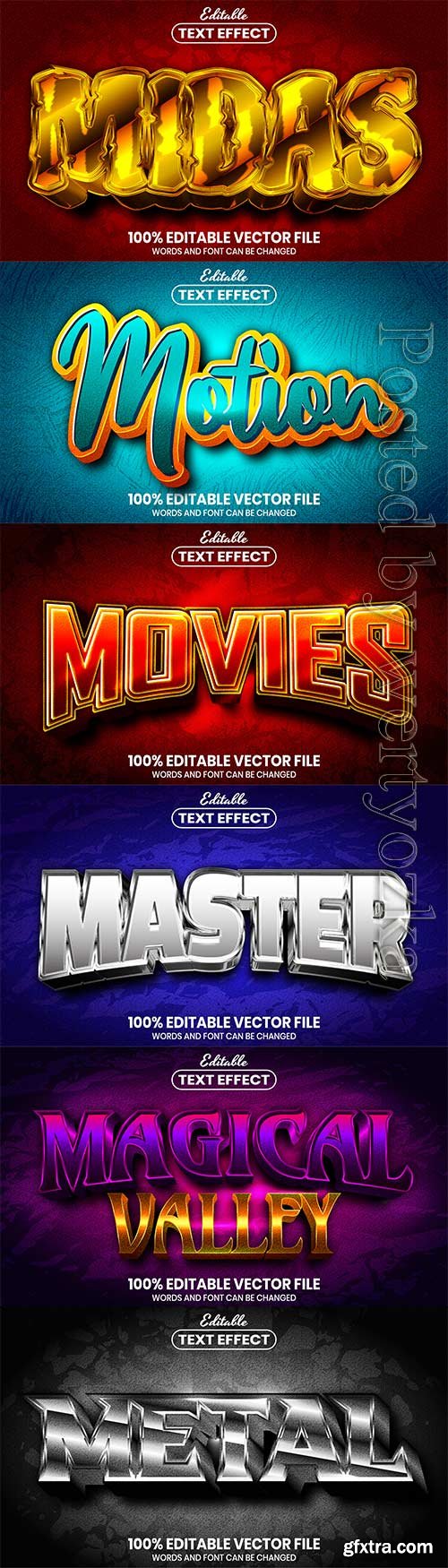 3d editable text style effect vector vol 627