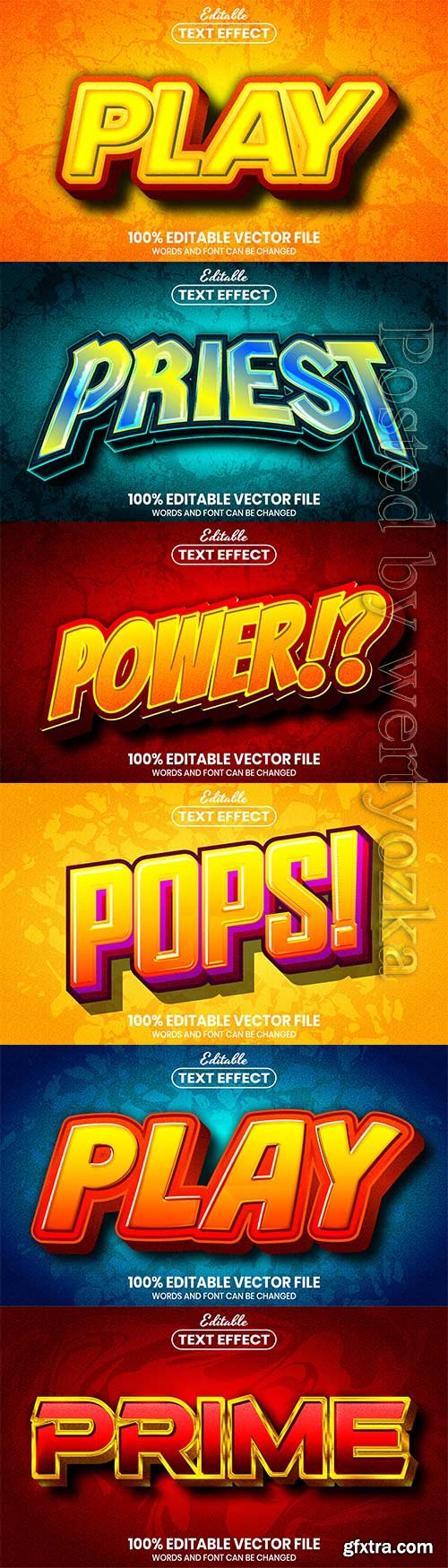 3d editable text style effect vector vol 629