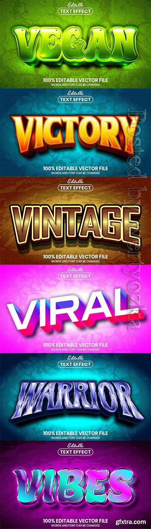 3d editable text style effect vector vol 634