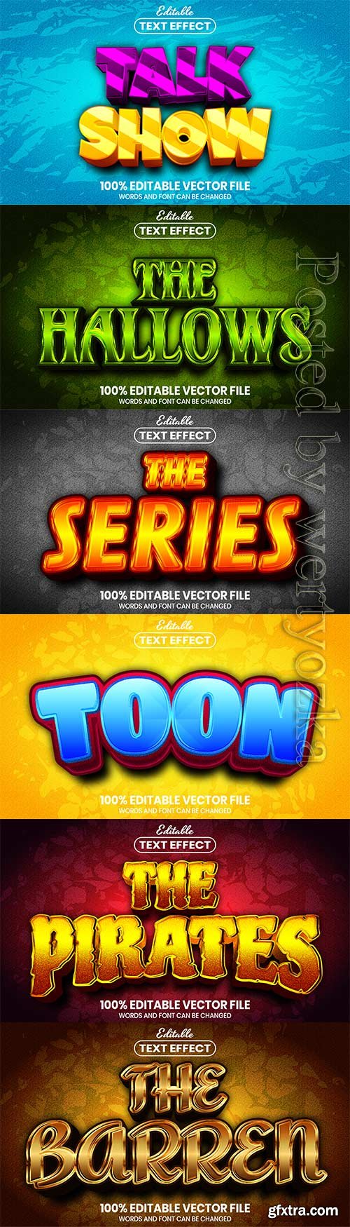 3d editable text style effect vector vol 633