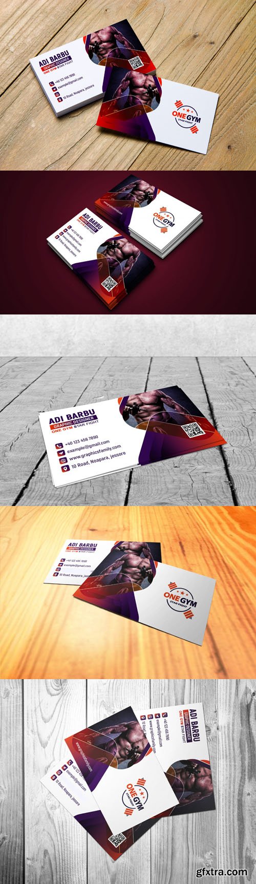 Modern Fitness/GYM Business Card PSD Design Template Modern Fitness/GYM Business Card PSD Design Template