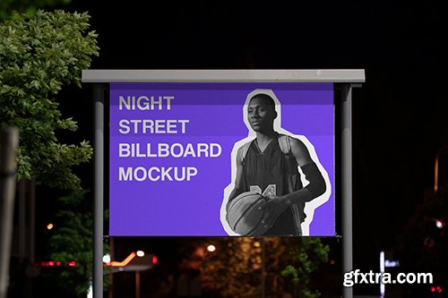 Night Outdoor Street Billboard Mockup #2 B36ED4G Night Outdoor Street Billboard Mockup #2 B36ED4G