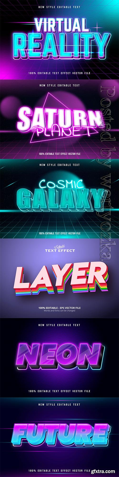 3d editable text style effect vector vol 644