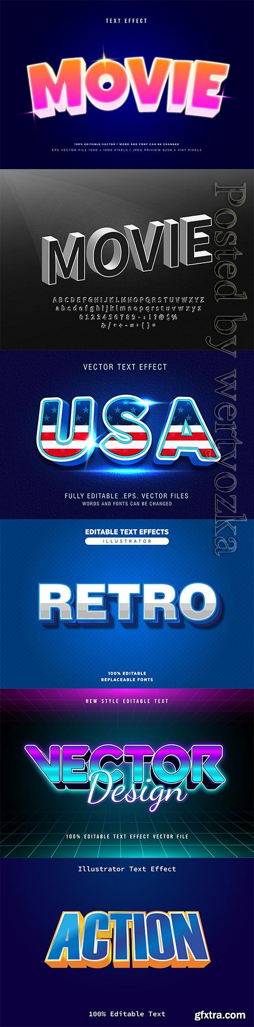 3d editable text style effect vector vol 641