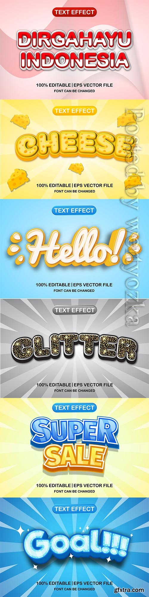 3d editable text style effect vector vol 638