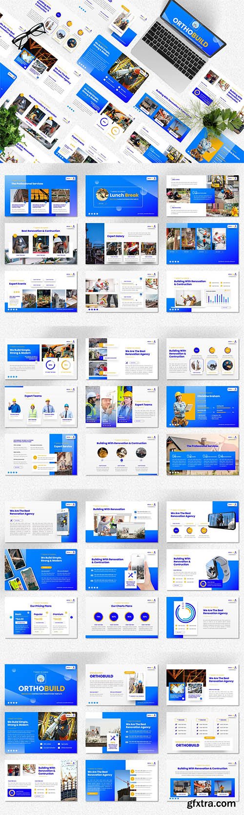 Orthobuild - Renovation & Contruction Powerpoint, Keynote and Google Slides Template