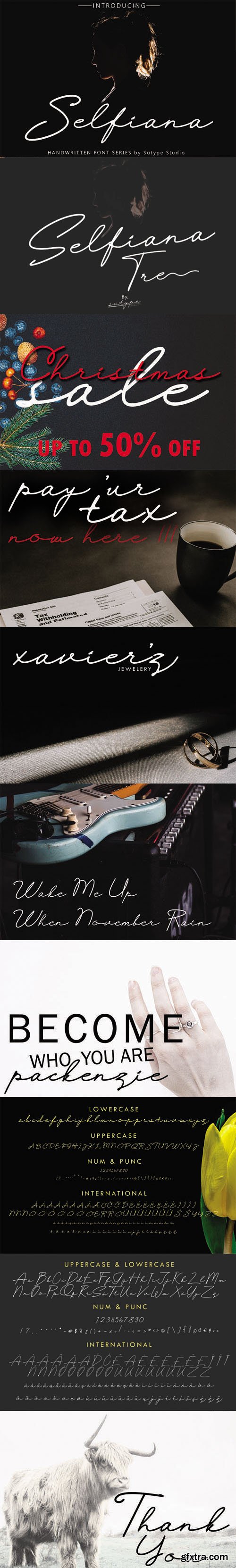 Selfiana & Selfiana Tre Script Fonts Selfiana & Selfiana Tre Script Fonts