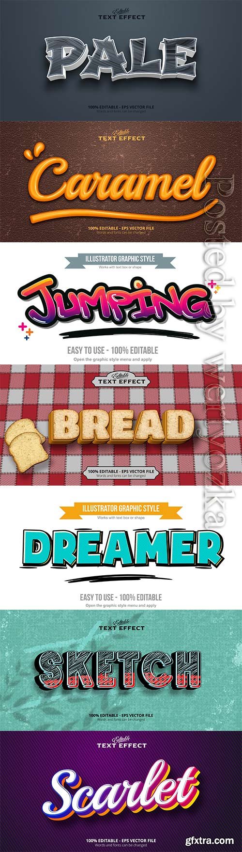 3d editable text style effect vector vol 652