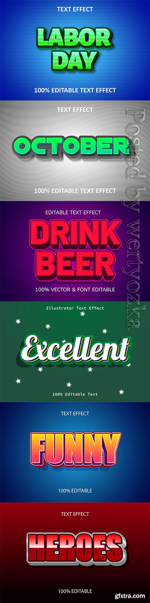 3d editable text style effect vector vol 649