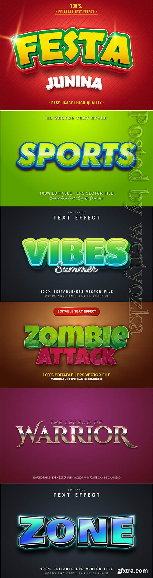 3d editable text style effect vector vol 666