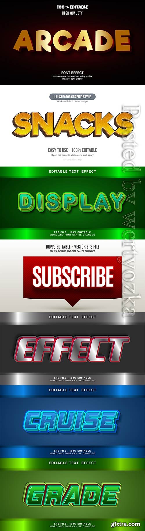 3d editable text style effect vector vol 663