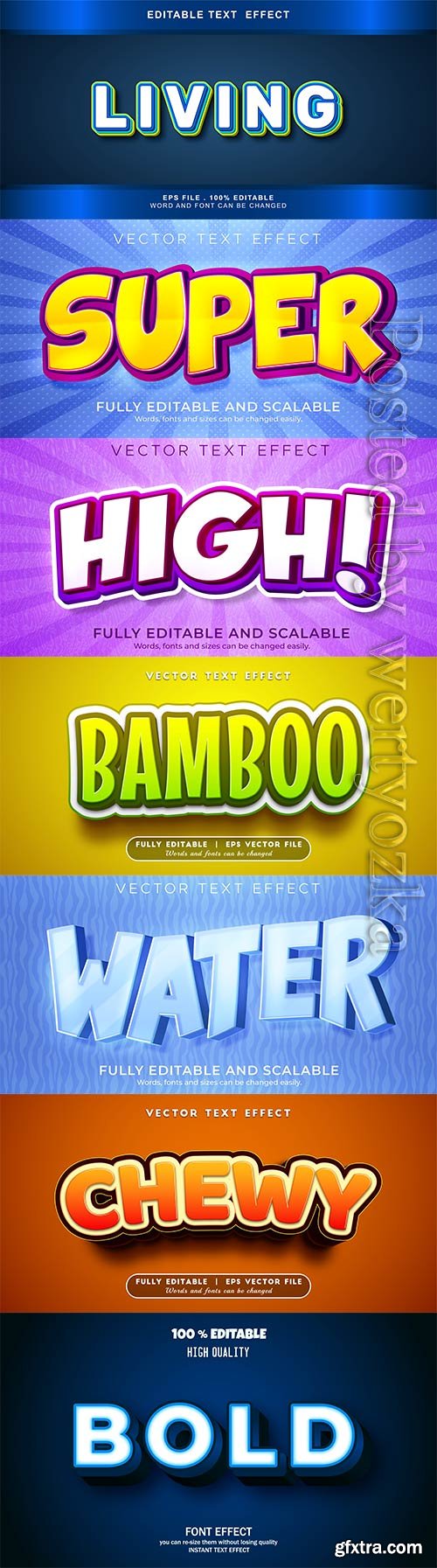 3d editable text style effect vector vol 664