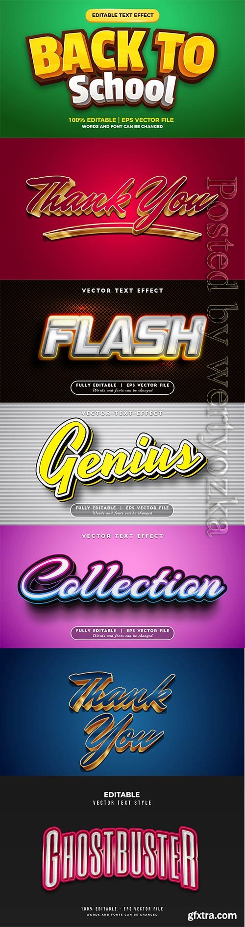 3d editable text style effect vector vol 665