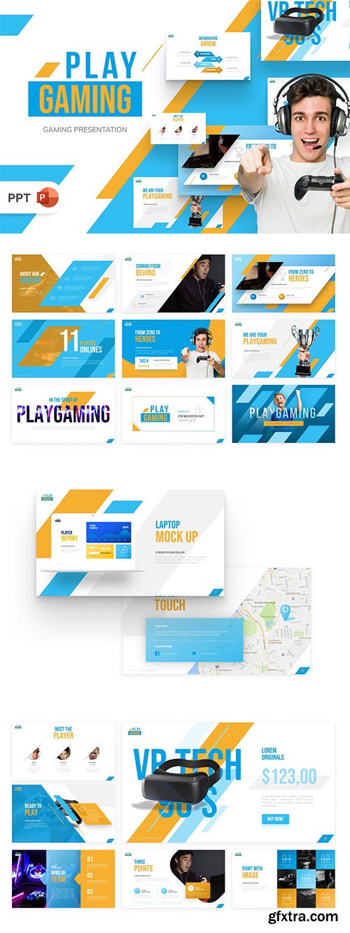 Play Gaming PowerPoint Template Play Gaming PowerPoint Template