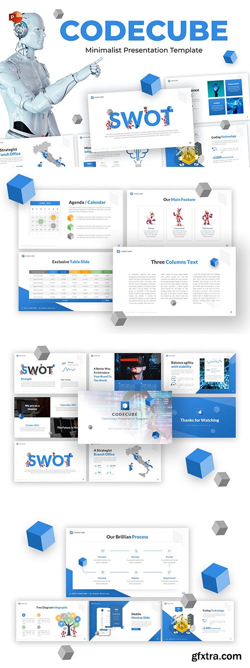 Codecube Minimalist PowerPoint Template Codecube Minimalist PowerPoint Template