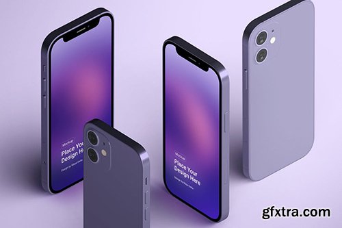 iPhone 12 mini isometric Mockup M7YE4MG