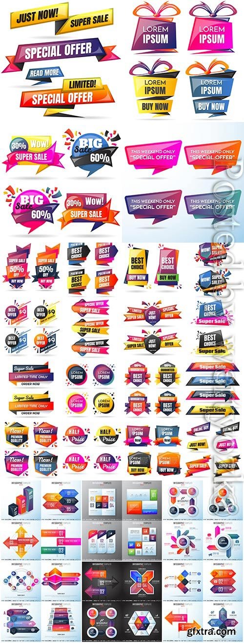 Colored elements, infographics in vector Colored elements, infographics in vector