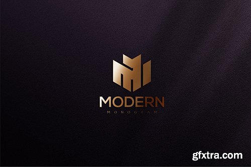 luxury gold texture logo mockup AL7EQKW