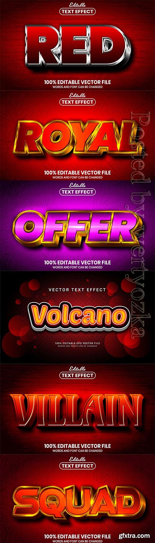 3d editable text style effect vector vol 687