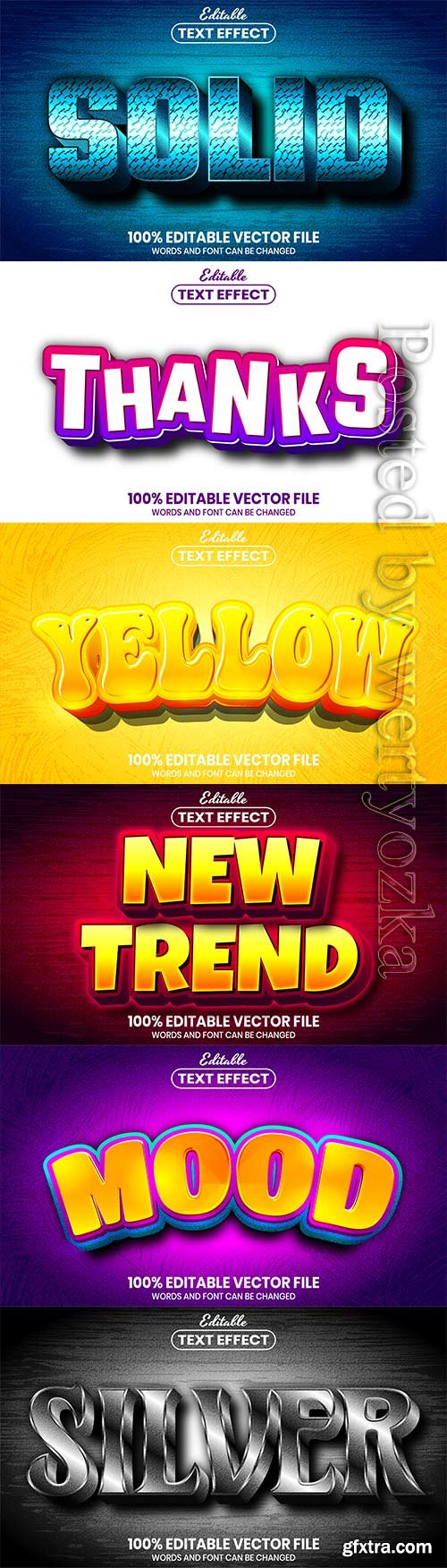 3d editable text style effect vector vol 686