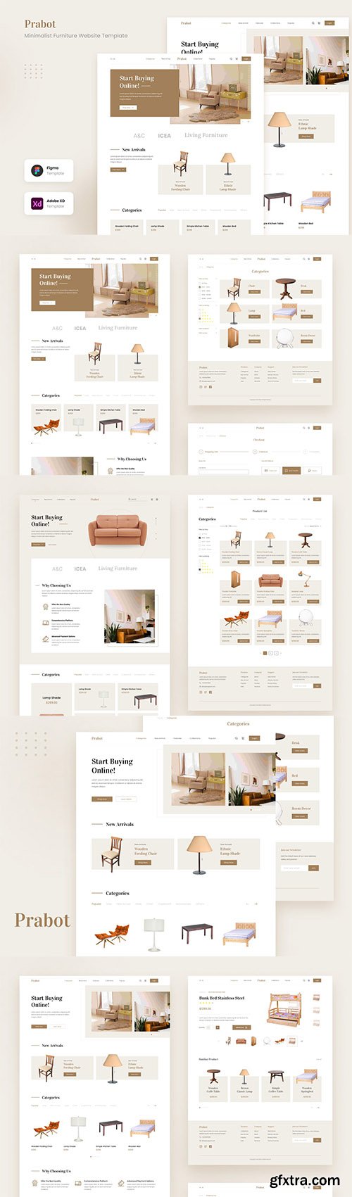 Prabot - Minimalist Furniture Website UI Template Prabot - Minimalist Furniture Website UI Template