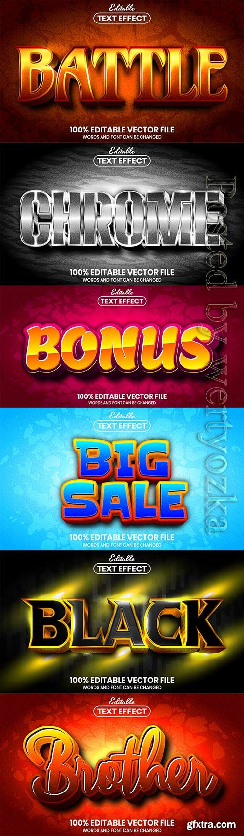 3d editable text style effect vector vol 699