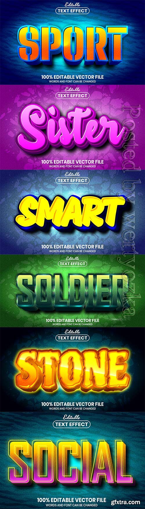 3d editable text style effect vector vol 693