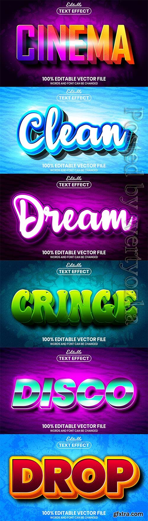 3d editable text style effect vector vol 698