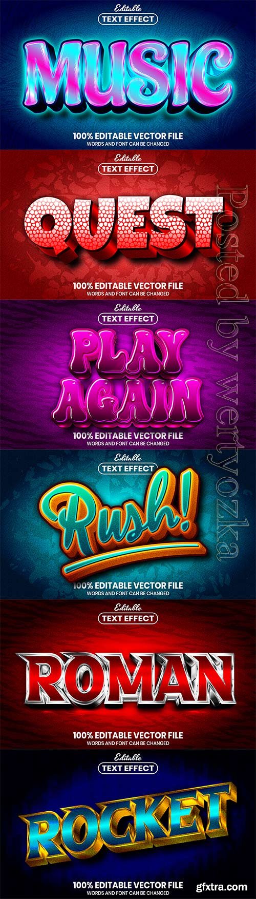 3d editable text style effect vector vol 692