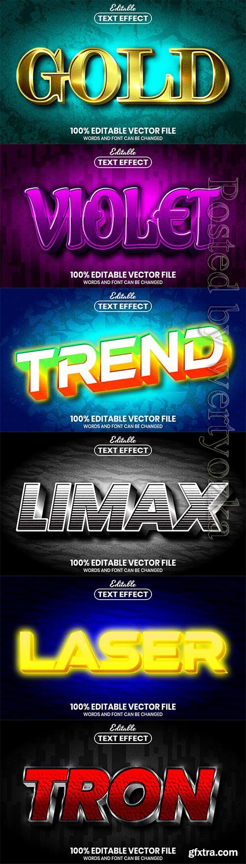 3d editable text style effect vector vol 695