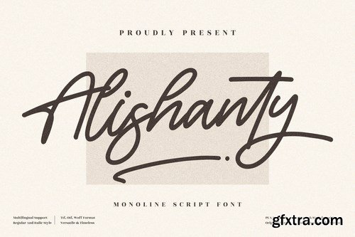 Alishanty Monoline Signature Font